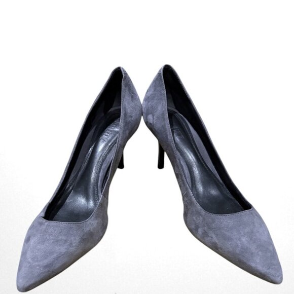 Schutz Gray Suede Pointed Toe Heels Size 11 - Picture 1 of 10